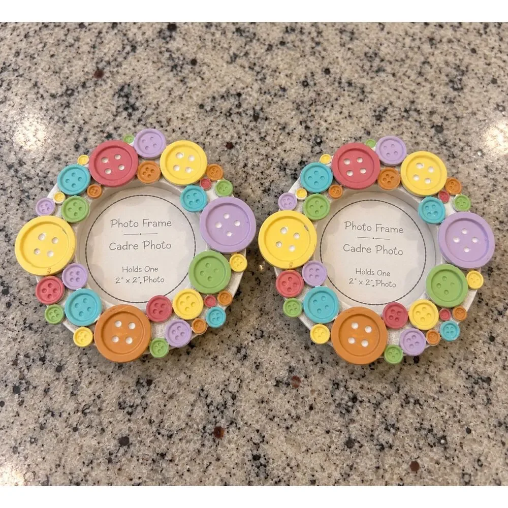 Colorful Button 2x2 Photo Frames
